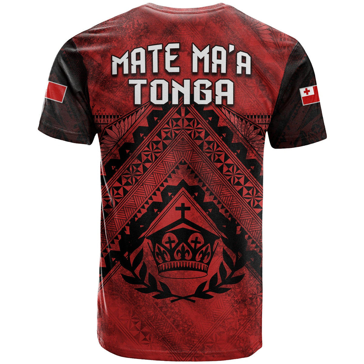 Tonga Rugby MMT T Shirt Ngatu Mate Maa Tonga Grunge LT13 - Polynesian Pride