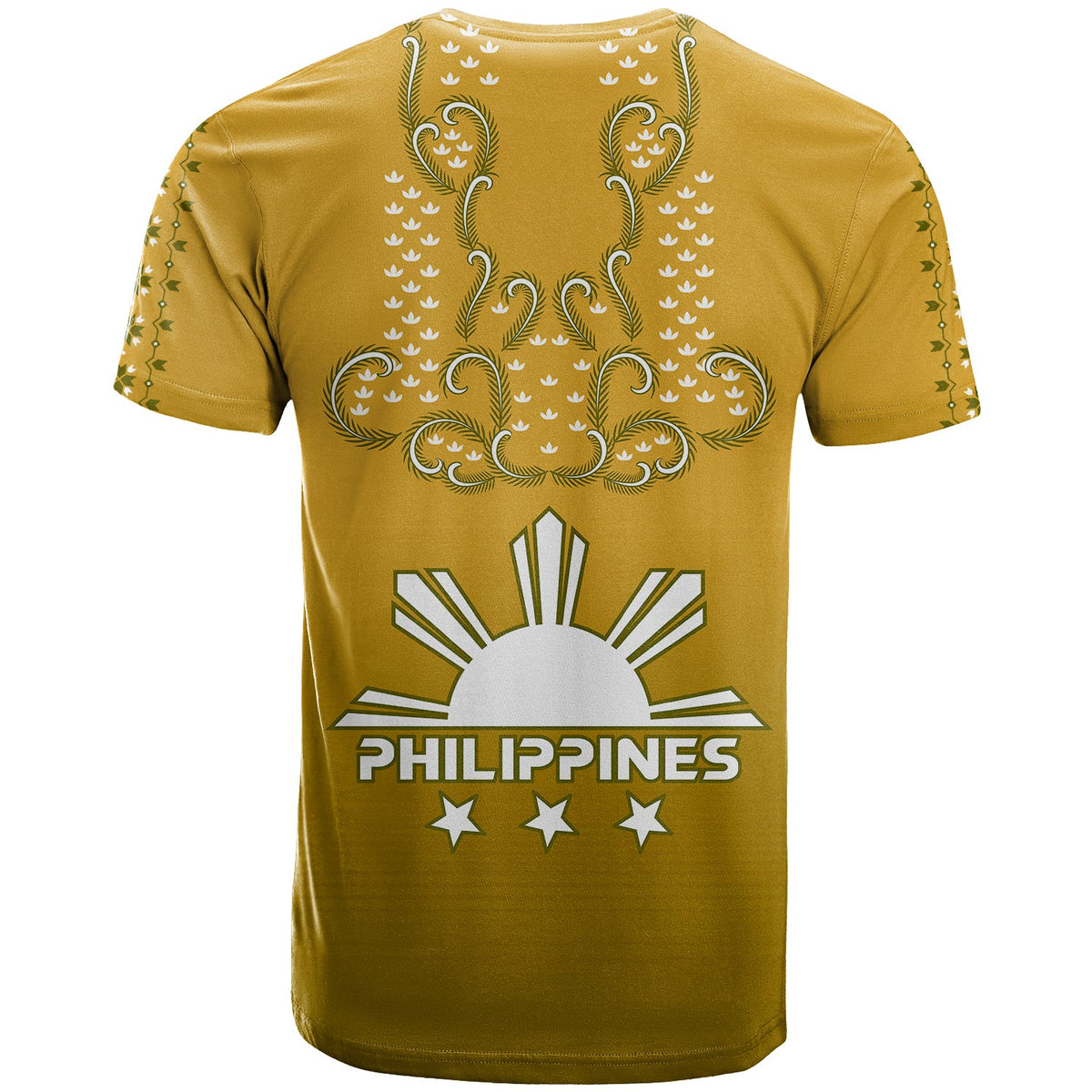 Philippines T Shirt Sun Filipino Gold Barong LT13 - Polynesian Pride