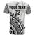 (Custom Text and Number) Fiji Rugby T Shirt Fijian Cibi Dance Tapa Pattern White LT14 - Polynesian Pride