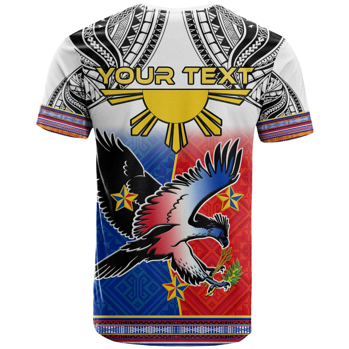 Custom Philippines T Shirt Polynesian Filipino Pattern With Eagle LT14 - Polynesian Pride