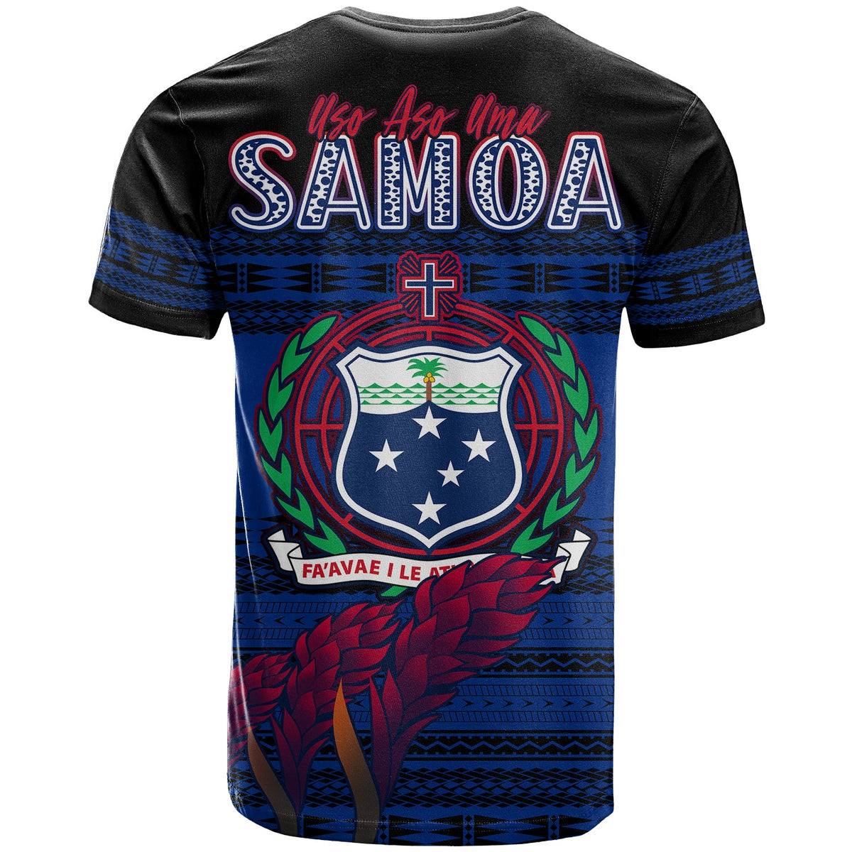 Toa Samoa Rugby T Shirt Uso Aso Uma Go Champions Blue LT13 - Polynesian Pride
