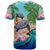 Polynesian Turtle Coconut Tree And Orchids T Shirt LT14 - Polynesian Pride