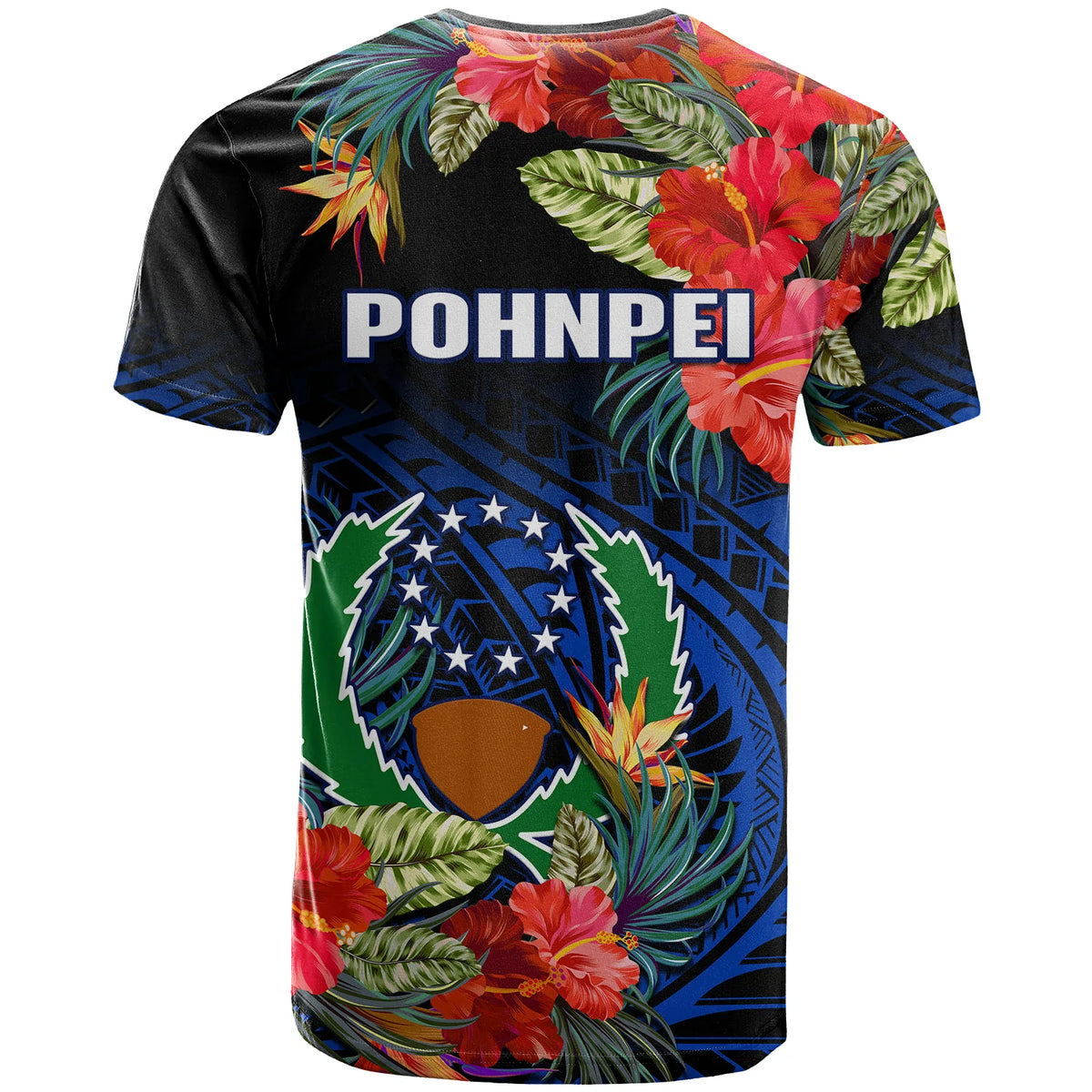 Pohnpei State T Shirt FSM Hibiscus Flowers Mix Polynesian LT14 - Polynesian Pride