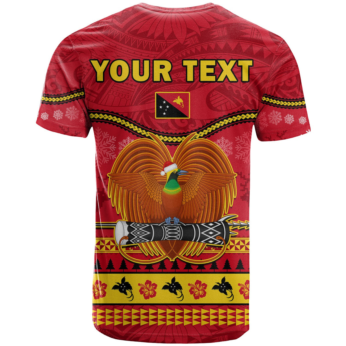 Custom Papua New Guinea Christmas T Shirt Bird of Paradise Bikpela Hamamas Blong Dispela Krismas LT14 - Polynesian Pride