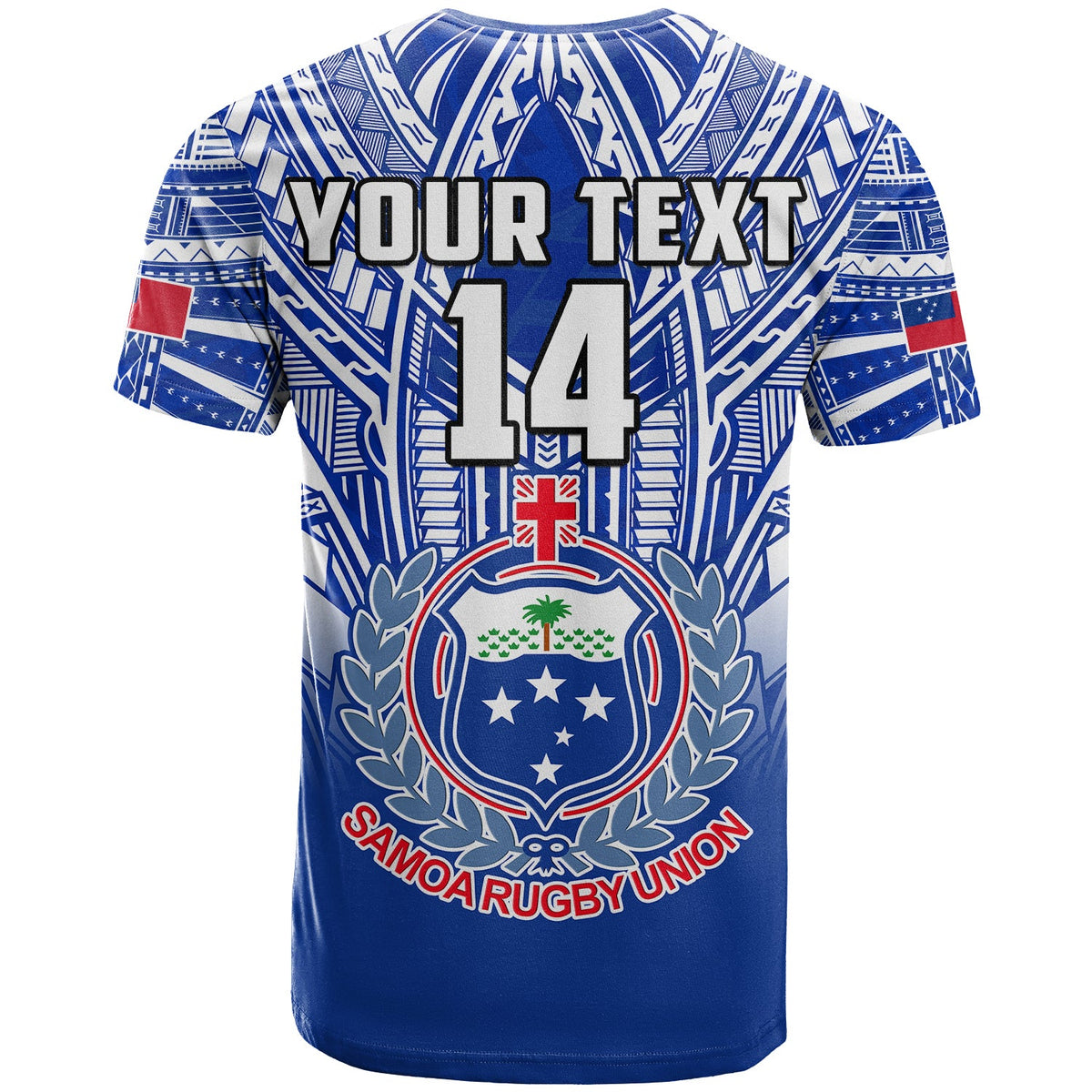 (Custom Text and Number) Samoa Rugby T Shirt Manu Samoa 7s Ginger Blue Polynesian LT14 - Polynesian Pride