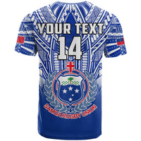 (Custom Text and Number) Samoa Rugby T Shirt Manu Samoa 7s Ginger Blue Polynesian LT14 - Polynesian Pride