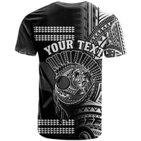 Custom Hawaii T Shirt Kakau Warrior Helmet Gradient White Polynesian LT14 - Polynesian Pride