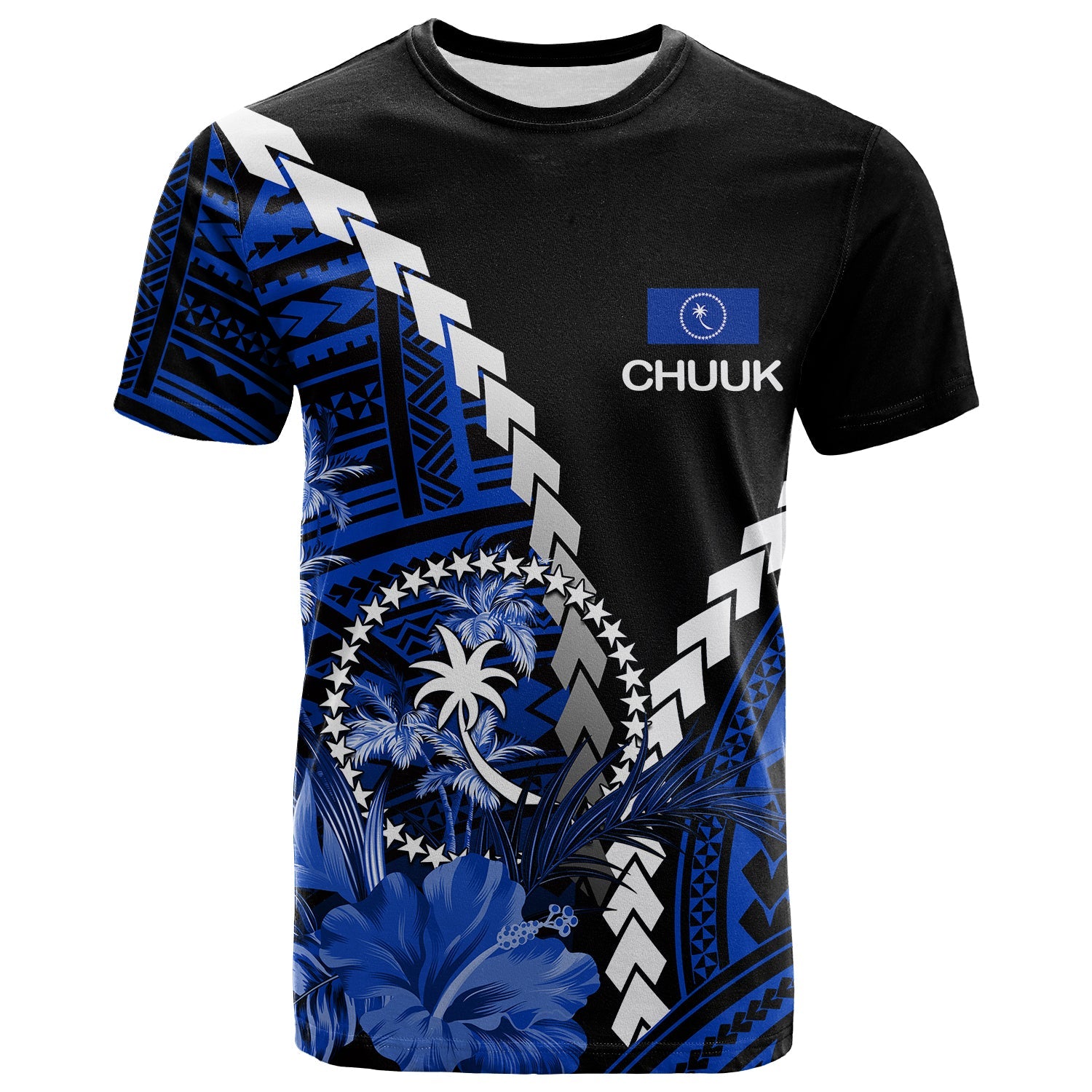 Chuuk T Shirt Polynesian Style LT6 Blue - Polynesian Pride