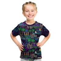 Hawaii Skeleton Dancing T Shirt KID Halloween Hawaiian Turtle LT13 - Polynesian Pride