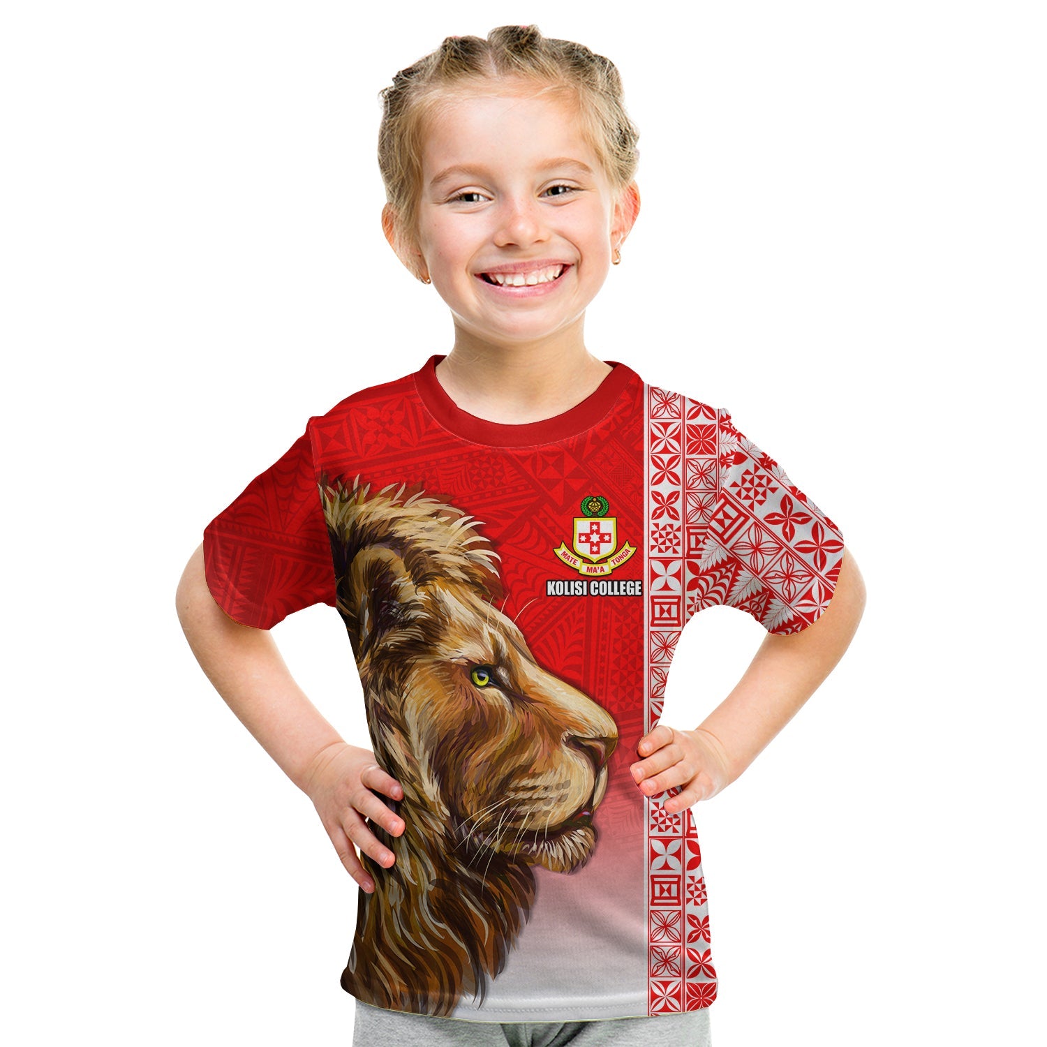 (Custom Text and Number) Kolisi Tonga College Atele T Shirt KID Home of the Lions LT13 Youth XL Size14 - Polynesian Pride