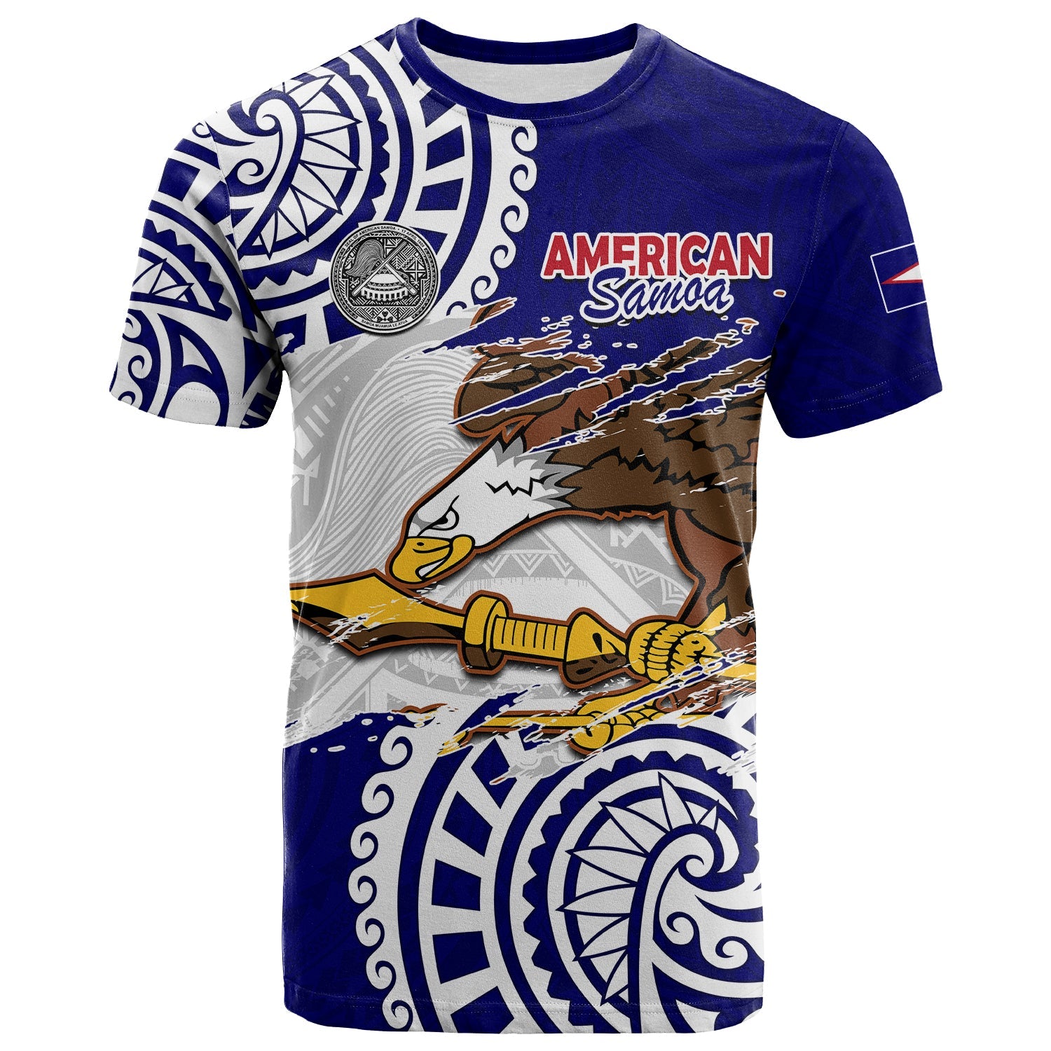American Samoa Independence Day T Shirt Polynesian Special Version LT14 Adult Blue - Polynesian Pride