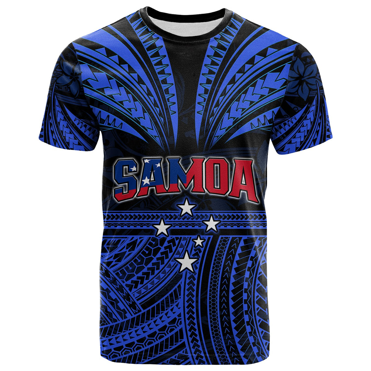 Custom Samoa Tatau T Shirt Blue Polynesian Proud Samoan LT13 Blue - Polynesian Pride