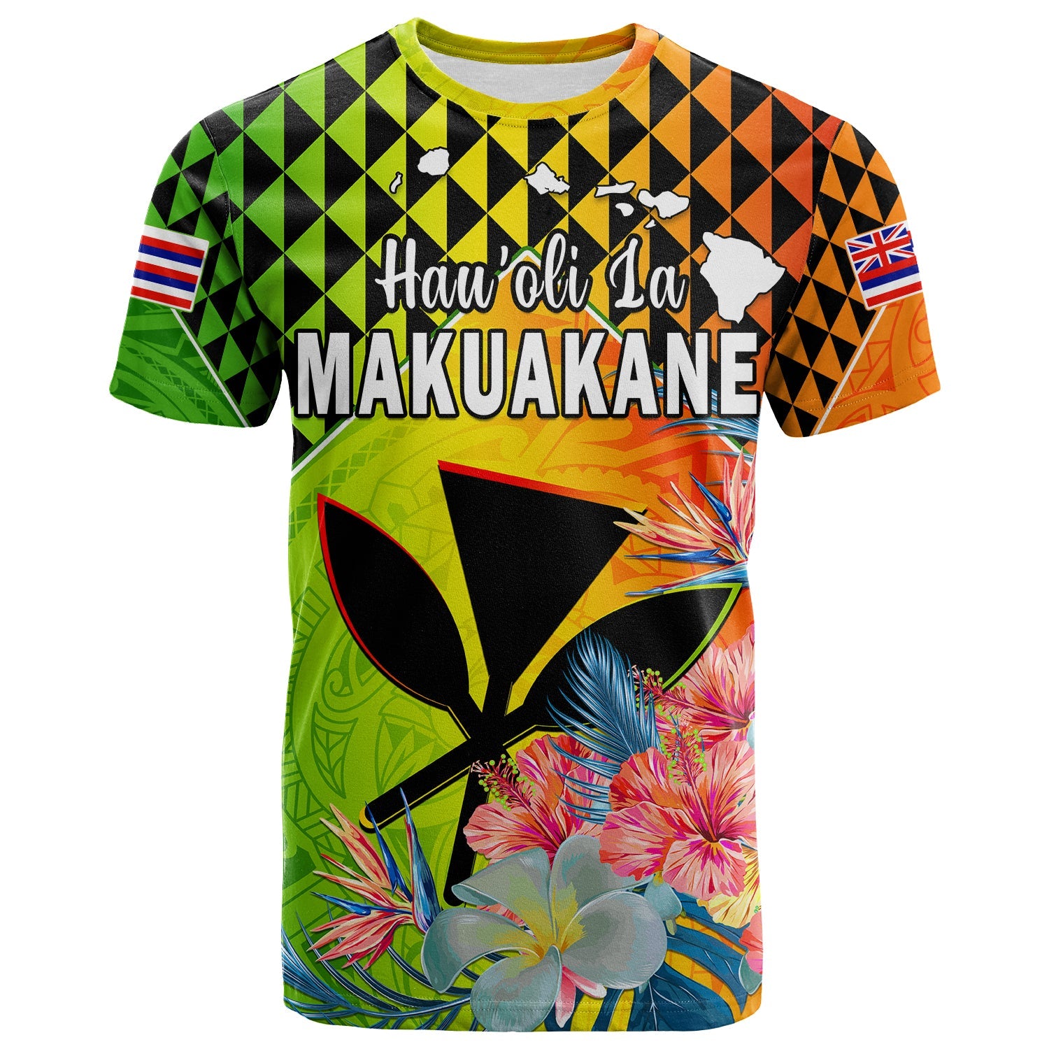 Happy Hawaii Fathers Day T Shirt Hawaiian Tribal Kanaka Maoli Hibiscus LT14 Adult Reggae - Polynesian Pride