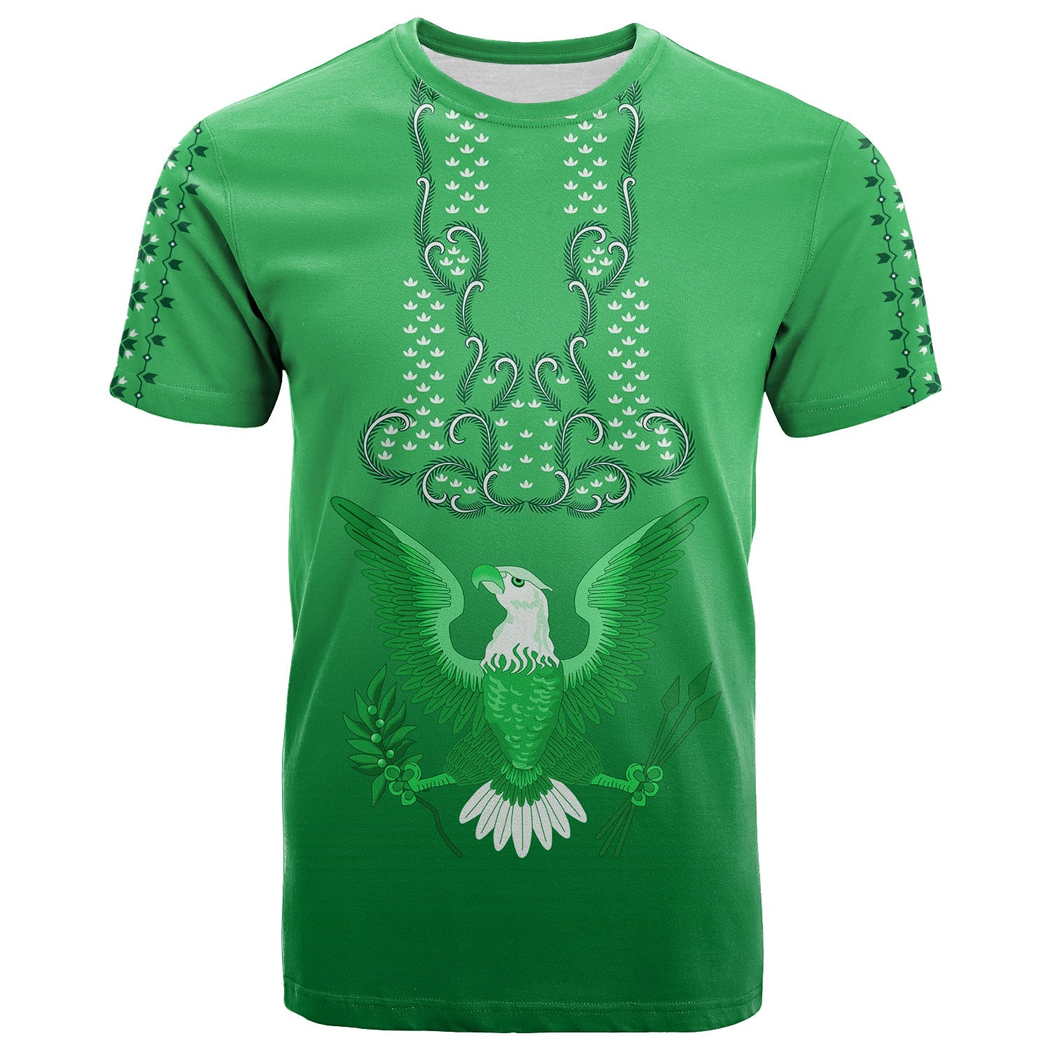 Custom Philippines T Shirt Sun Filipino Green Barong LT13 Green - Polynesian Pride