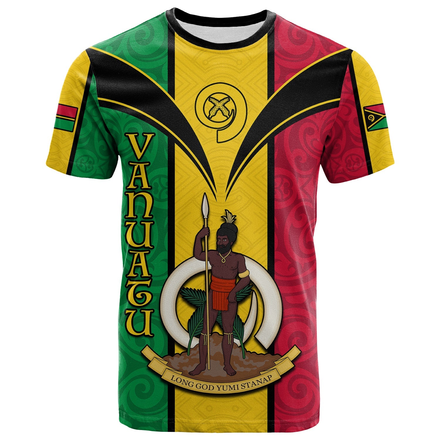 Vanuatu T Shirt Pig Tusk Polynesian LT13 Yellow - Polynesian Pride