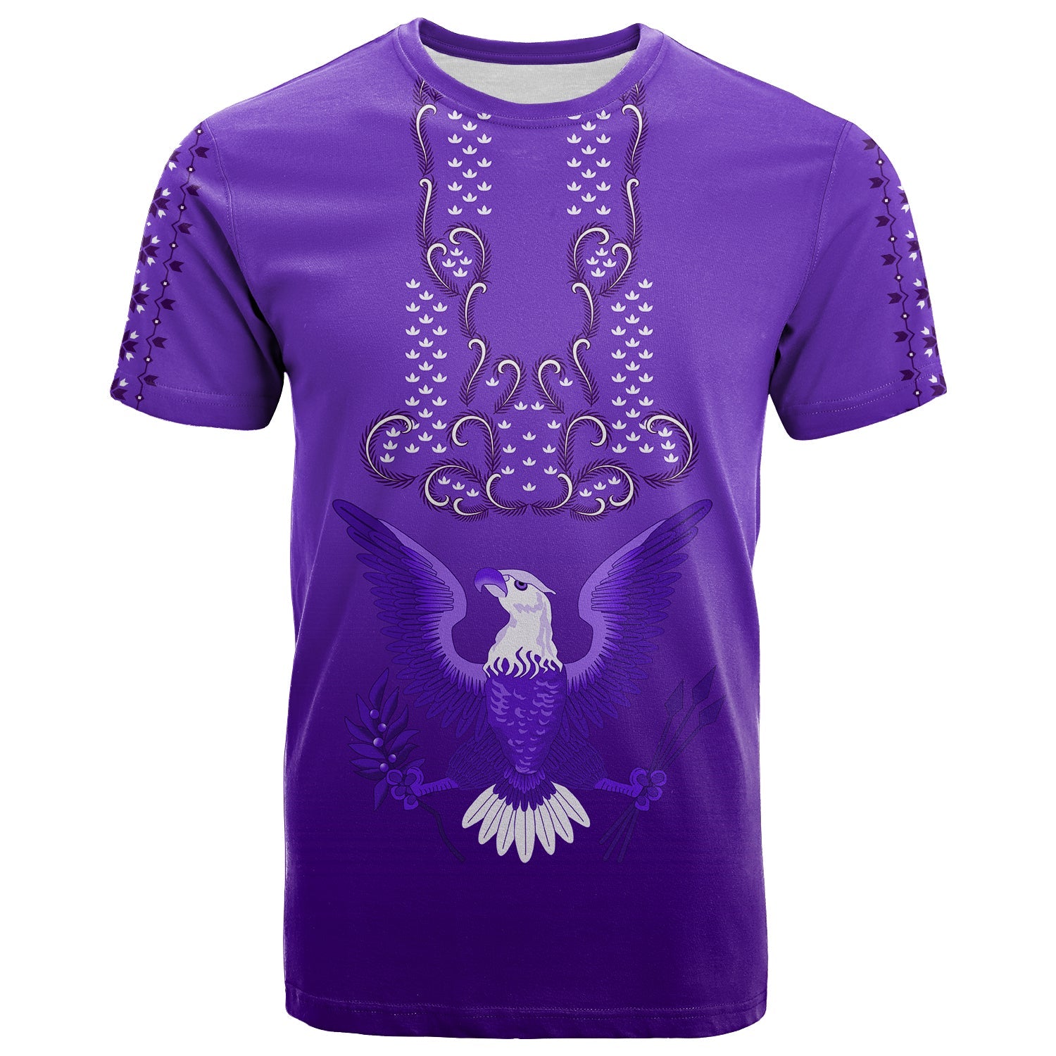 Custom Philippines T Shirt Sun Filipino Purple Barong LT13 Purple - Polynesian Pride