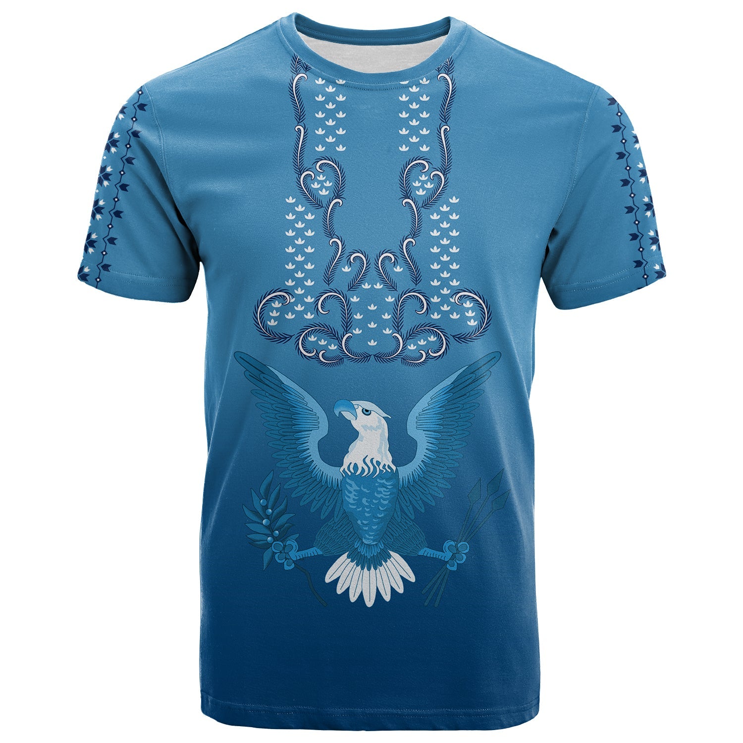Custom Philippines T Shirt Sun Filipino Blue Barong LT13 Blue - Polynesian Pride