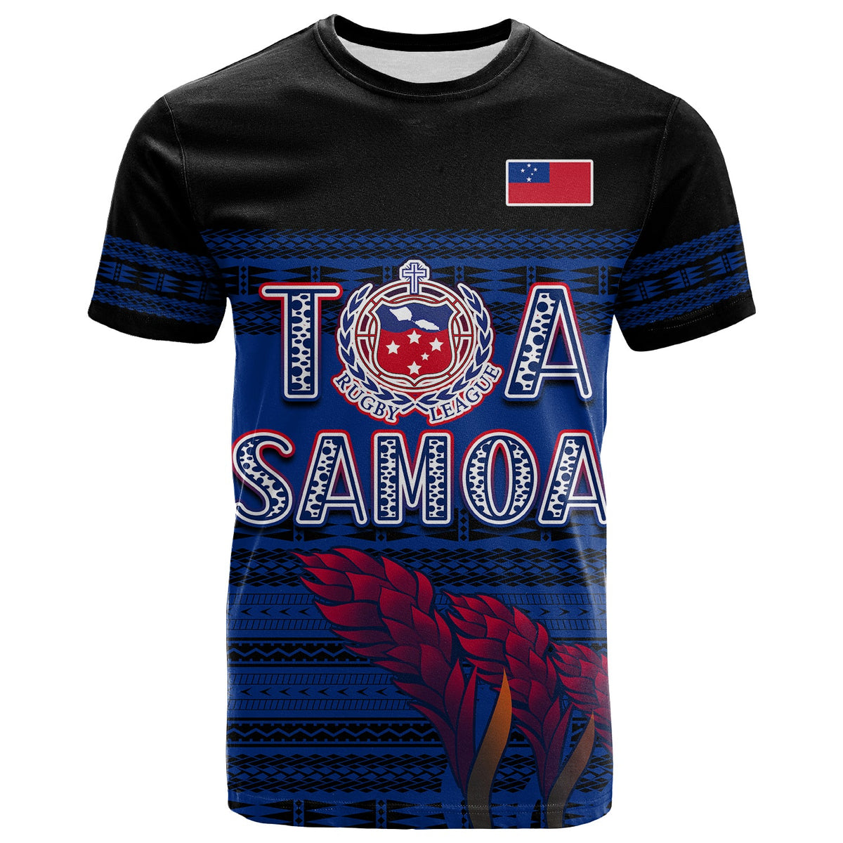Toa Samoa Rugby T Shirt Uso Aso Uma Go Champions Blue LT13 Blue - Polynesian Pride
