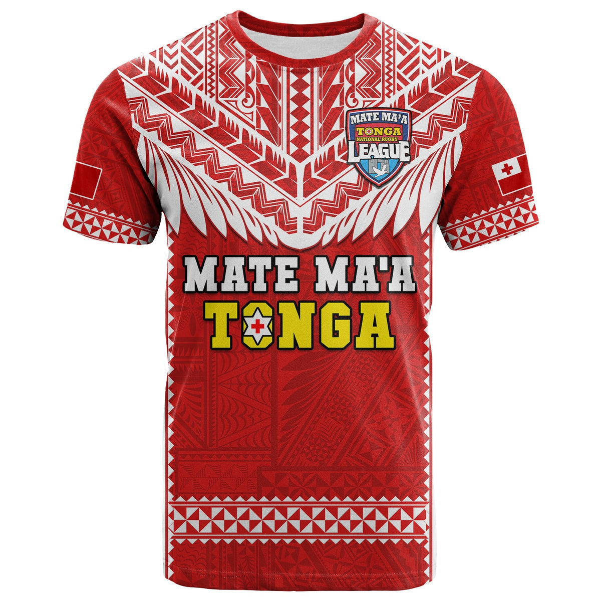 (Custom Text and Number) Tonga Rugby T Shirt Mate Maa Tonga Pacific Ngatu White LT14 - Polynesian Pride