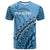 (Custom Text and Number) Fiji Tapa Rugby T Shirt Fijian Cibi Dance Tapa Pattern Blue LT14 - Polynesian Pride