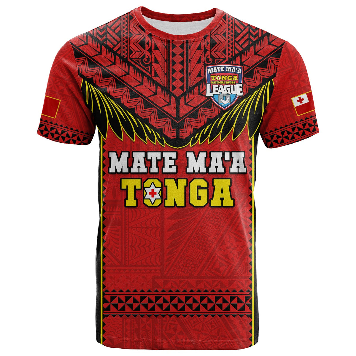 (Custom Text and Number) Tonga Rugby T Shirt Mate Maa Tonga Pacific Ngatu Black LT14 - Polynesian Pride