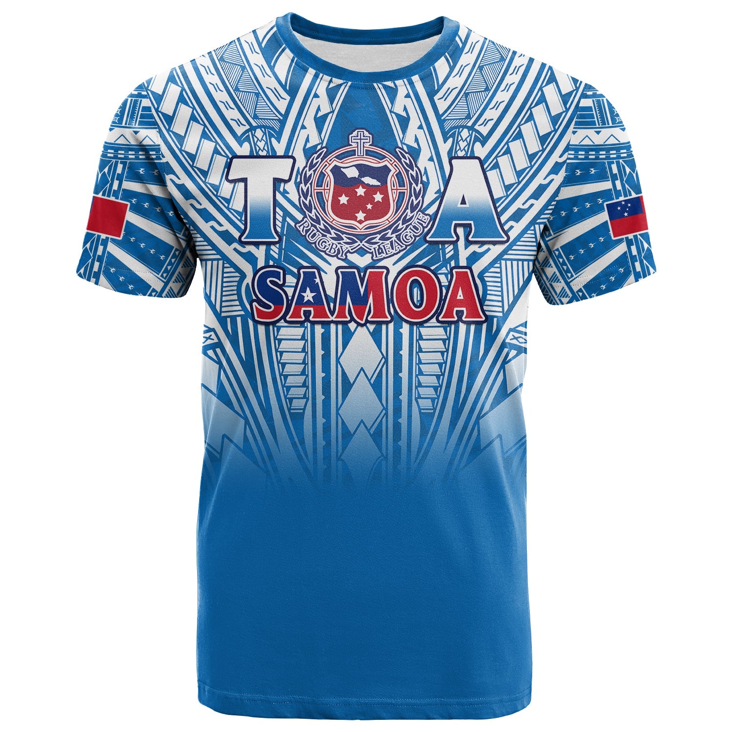 Samoa Rugby T Shirt Toa Samoa Polynesian Pacific Blue Version LT14 Blue - Polynesian Pride