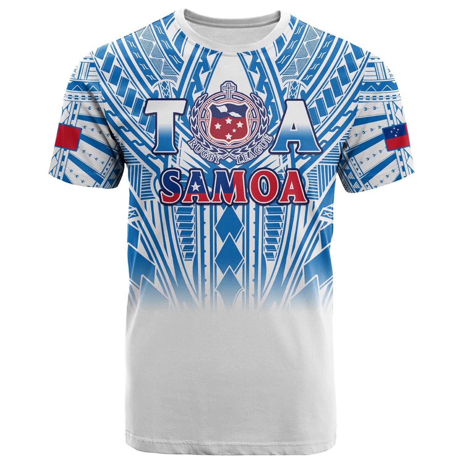 (Custom Text and Number) Samoa Rugby T Shirt Personalise Toa Samoa Polynesian Pacific White Version LT14 White - Polynesian Pride