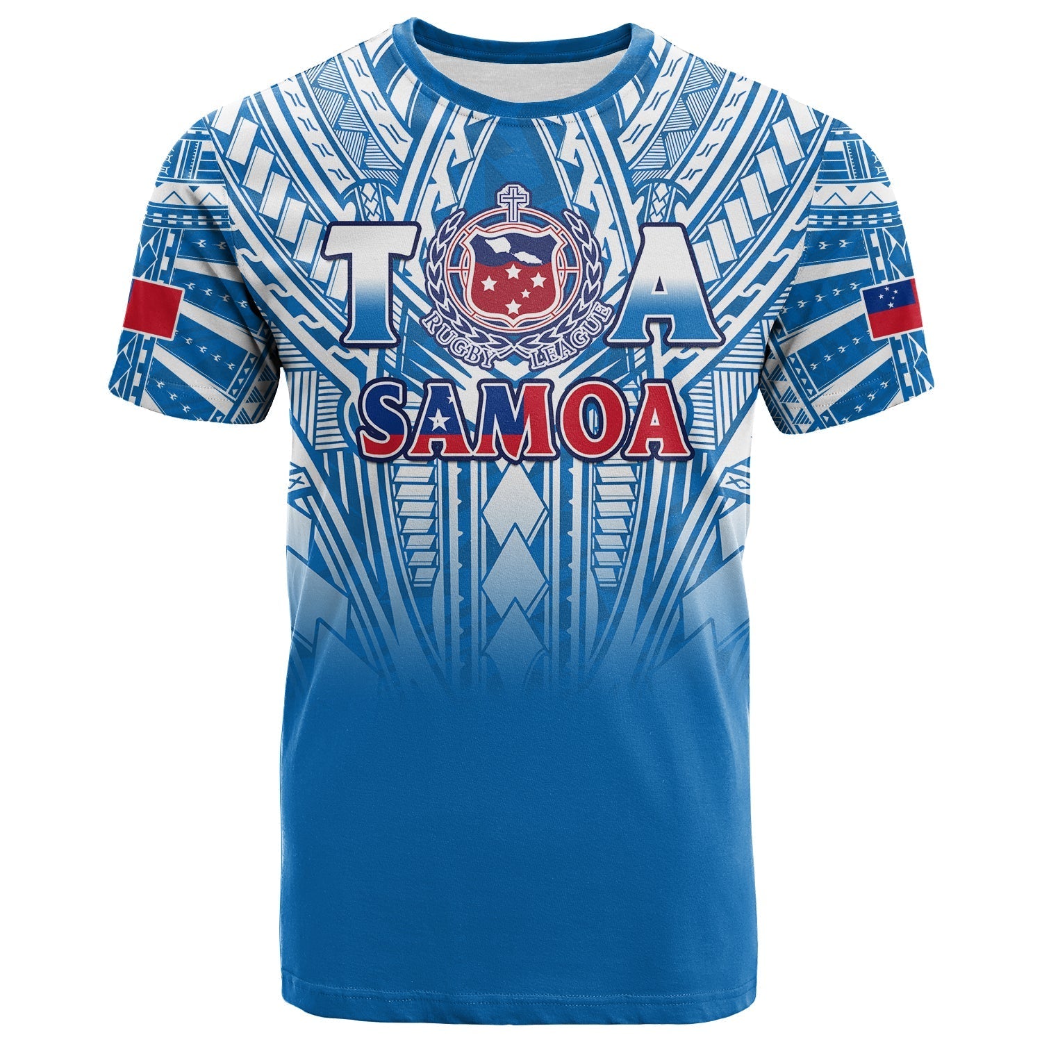 (Kuini Dar) Samoa Rugby T Shirt Toa Samoa Polynesian Pacific Blue Version LT14 - Polynesian Pride