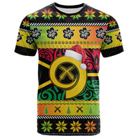 Vanuatu Christmas T Shirt Pig Tusk Polynesian Joyeux Noel Flag Art LT14 Adult Reggae - Polynesian Pride