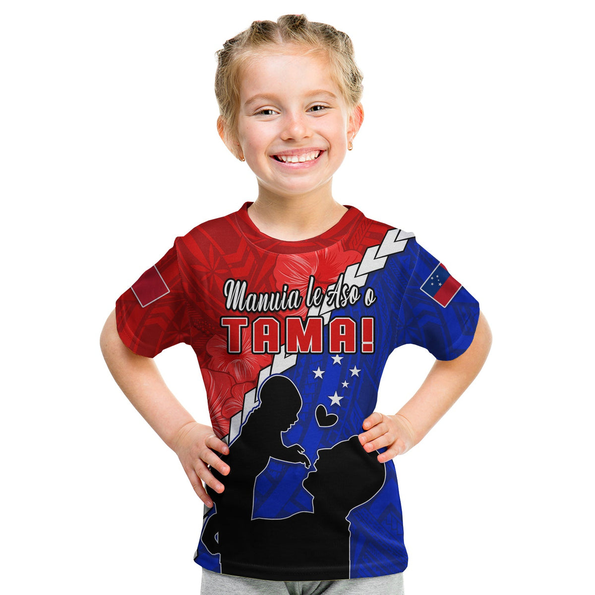 (Custom Personalised) Happy Samoan Fathers Day T Shirt KID Hibiscus Mix Polynesian Pattern LT14 - Polynesian Pride