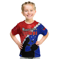 (Custom Personalised) Happy Samoan Fathers Day T Shirt KID Hibiscus Mix Polynesian Pattern LT14 - Polynesian Pride