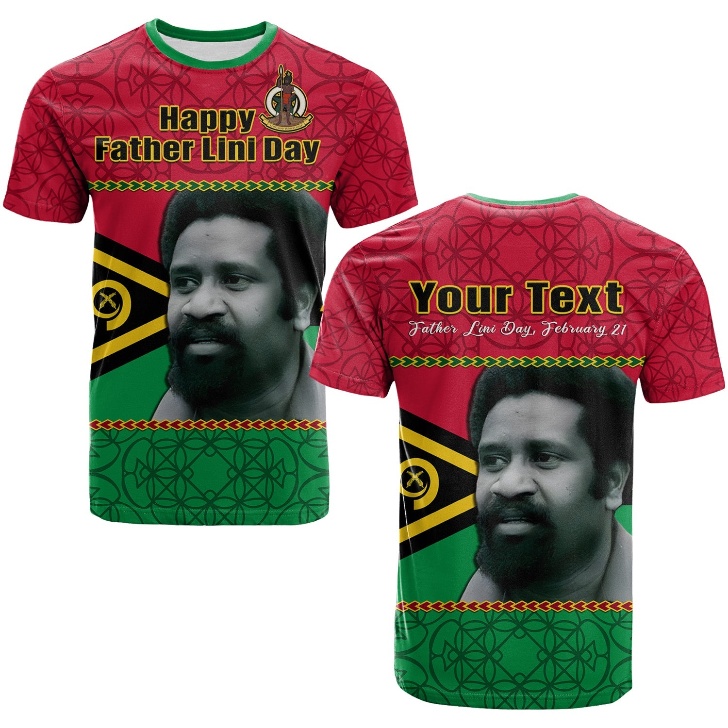 Custom Vanuatu T Shirt Vanuatuan Flag Sand Drawing Happy Father Lini Day LT14 Red - Polynesian Pride