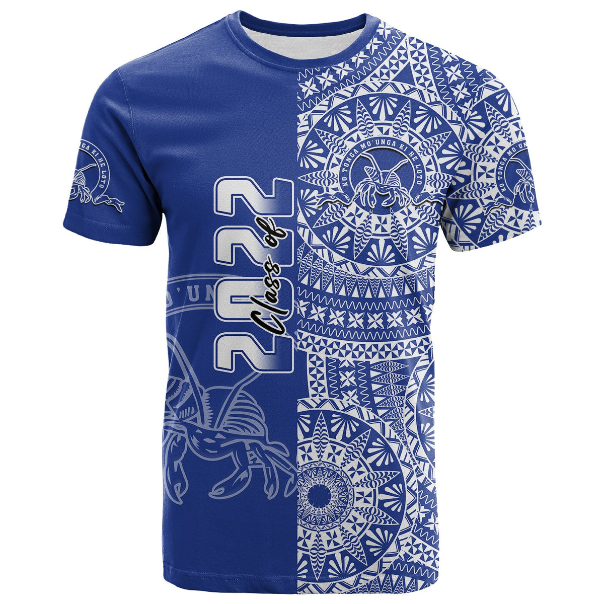 (Custom Text and Number) Tupou Tonga College T Shirt Class of Year Tongan Ngatu Pattern LT14 - Polynesian Pride