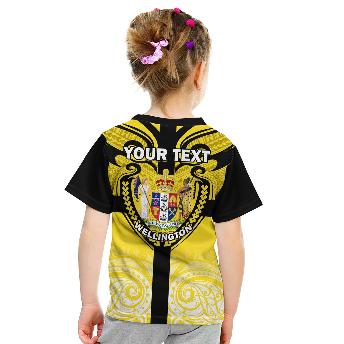 (Custom Personalised) Wellington T Shirt KID New Zealand Maori Pattern LT14 - Polynesian Pride