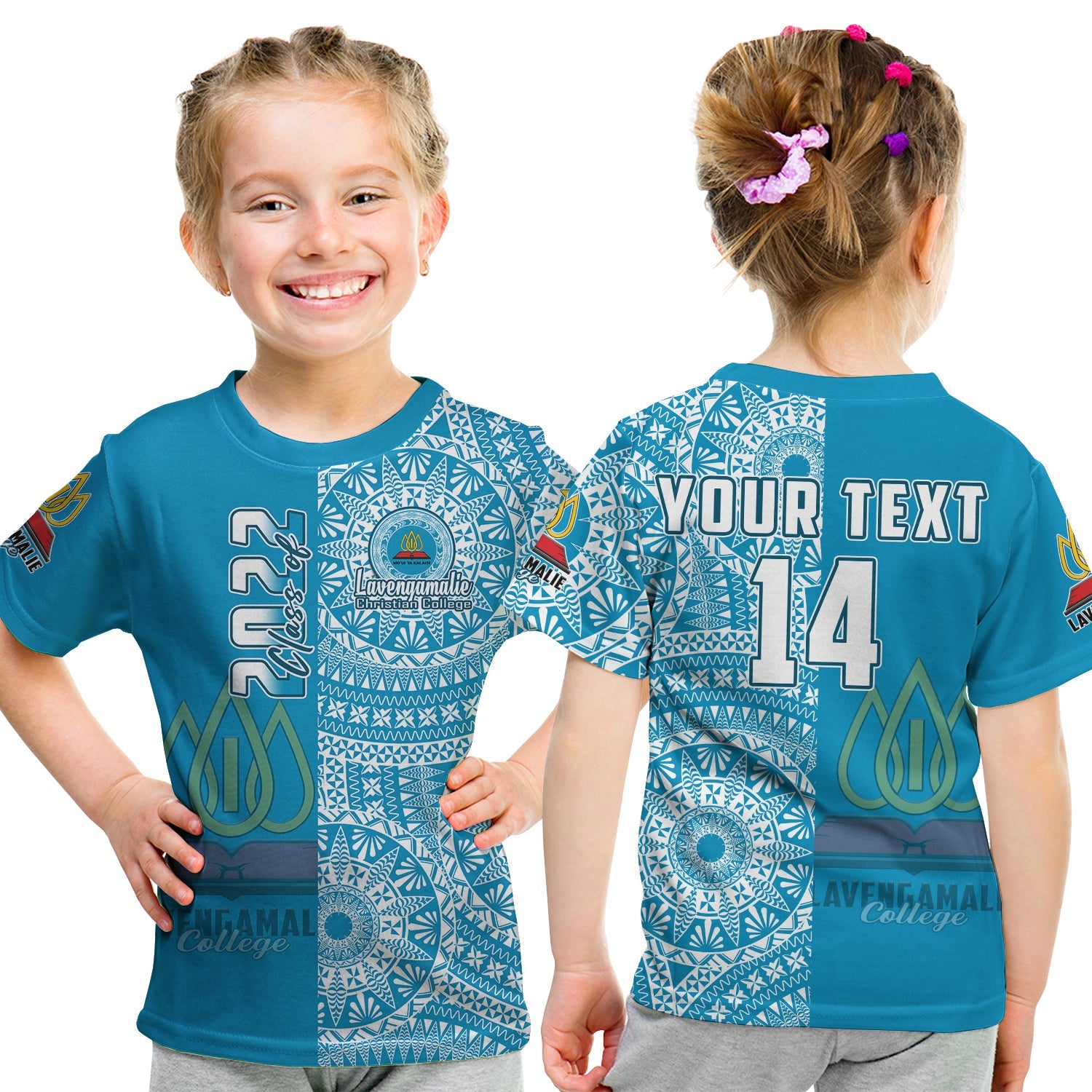(Custom Personalised) Lavengamalie Tonga College T Shirt KID Class Of Year Tongan Ngatu Pattern LT14 - Polynesian Pride