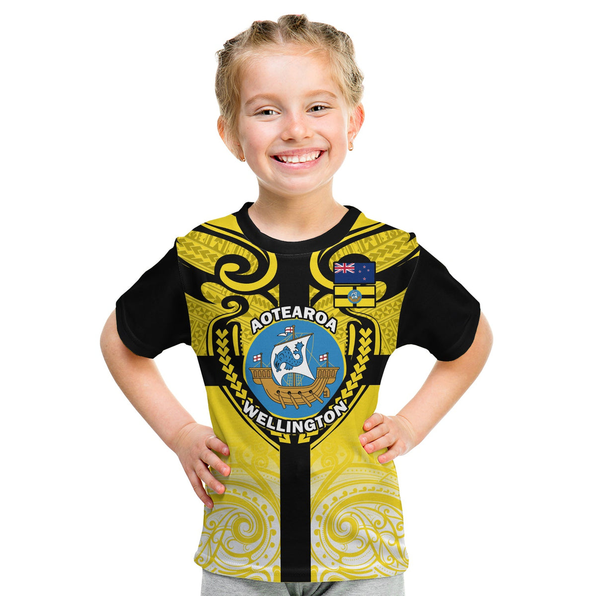 Custom Wellington T Shirt New Zealand Maori Pattern LT14 - Polynesian Pride