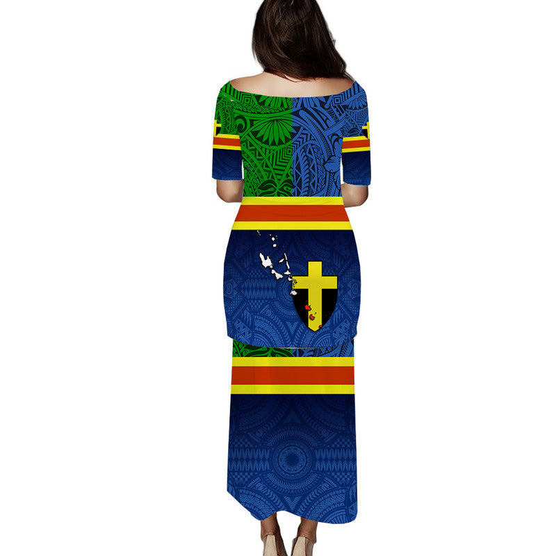 Vanuatu Tafea Province Day Puletasi Dress Tafea Flag Color Style LT9 - Polynesian Pride
