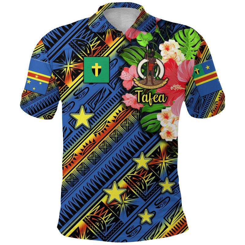 Custom Vanuatu Tafea Polo Shirt Independence Be Proud LT8 Blue - Polynesian Pride