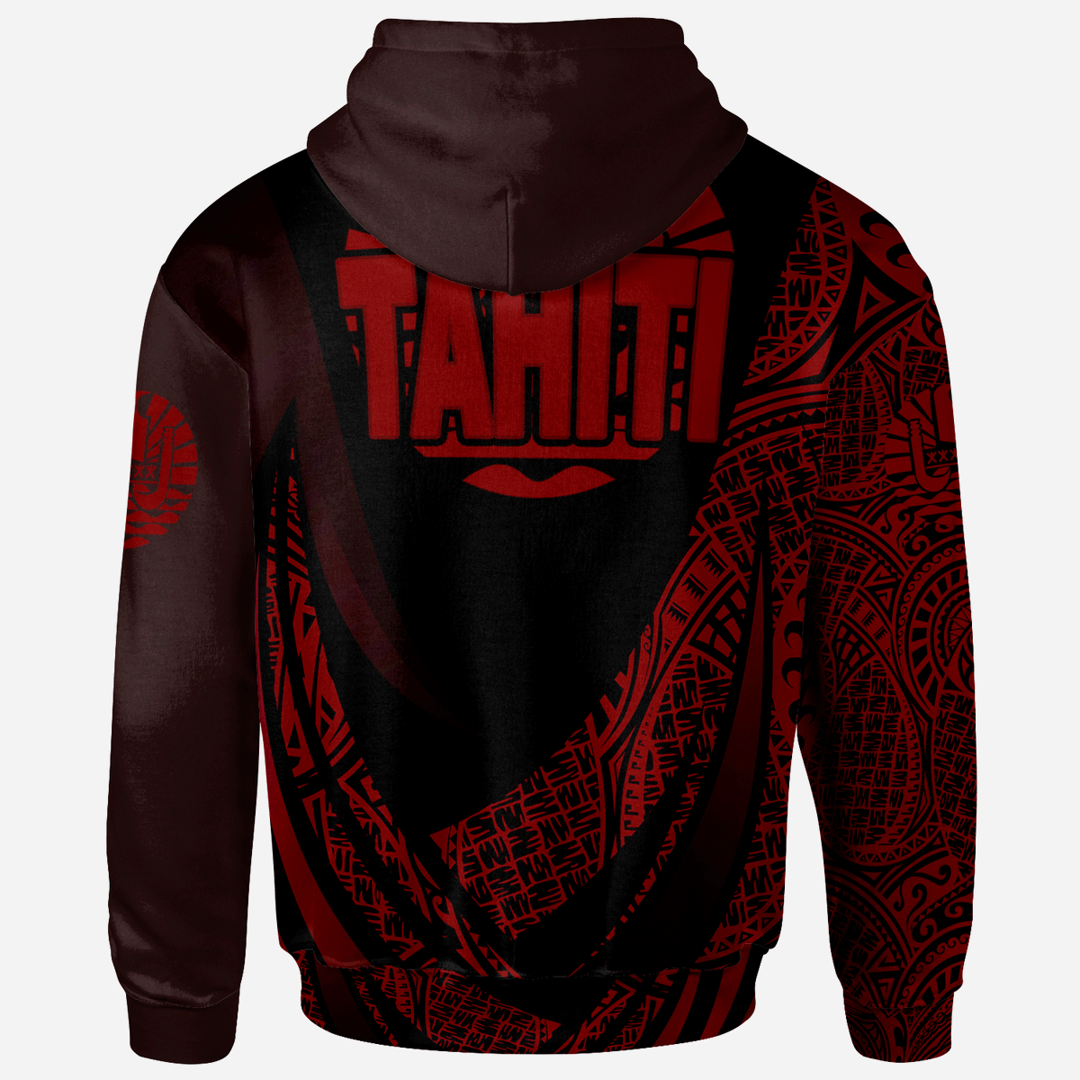 Tahiti Zip Hoodie Red Polynesian Patterns Sport Style - Polynesian Pride