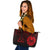 Tahiti Leather Tote - Red Color Cross Style Black - Polynesian Pride