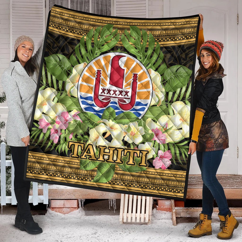 Tahiti Premium Quilt - Polynesian Gold Patterns Collection - Polynesian Pride