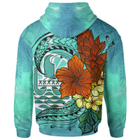 Tahiti Zip Hoodie Tropical Flowers Style - Polynesian Pride