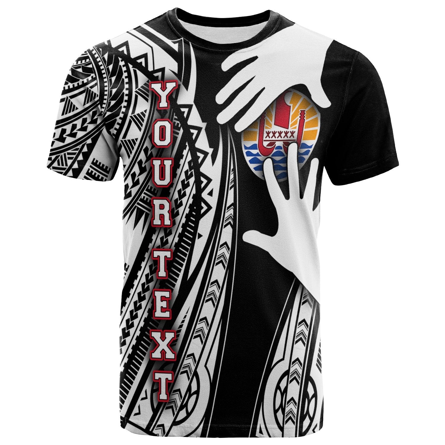 Tahiti Custom T Shirt Touch My Heart Unisex Black - Polynesian Pride