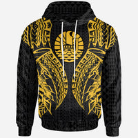 Tahiti Zip up Hoodie Polynesian Lion Head Gold Style Unisex Gold - Polynesian Pride