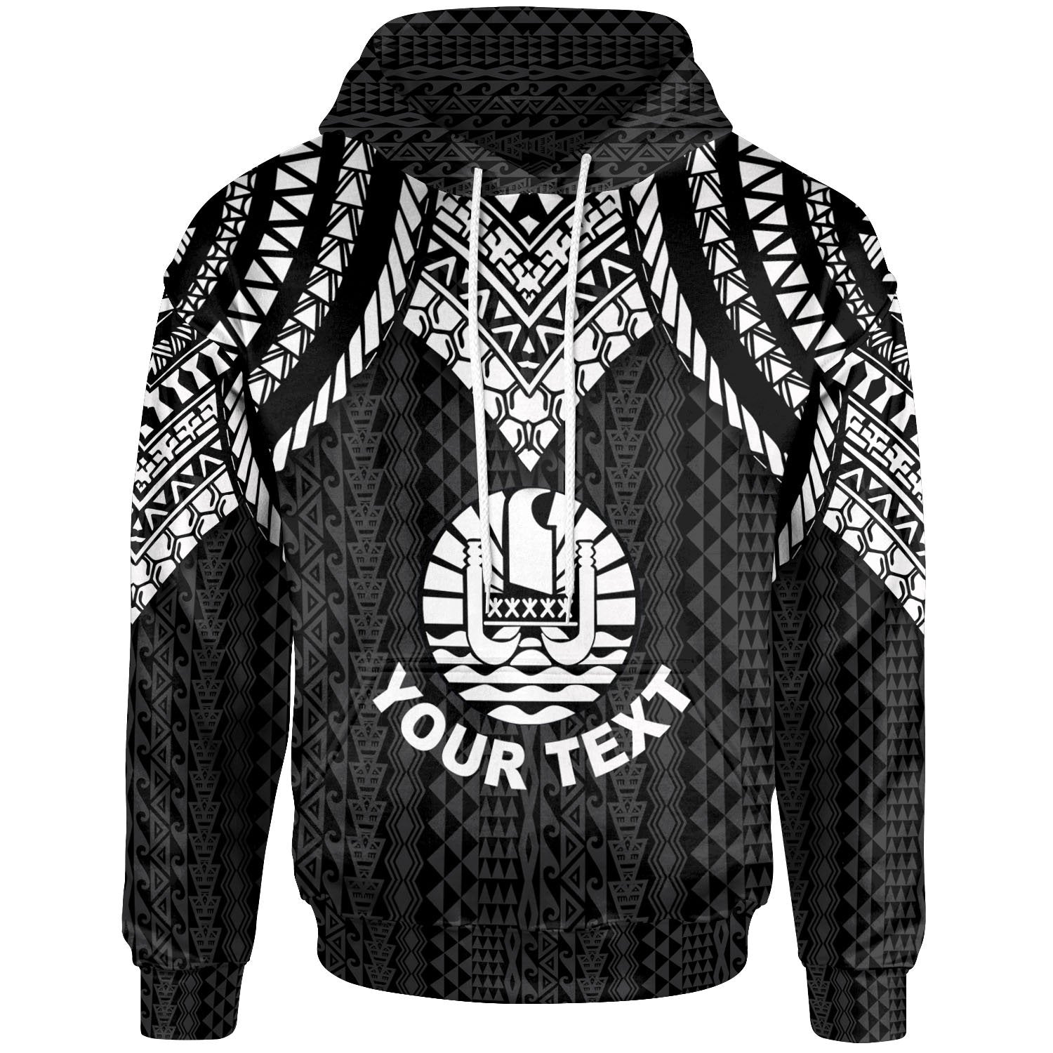 Tahiti Custom Hoodie Polynesian Armor Style Black Unisex Black - Polynesian Pride