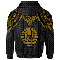 Tahiti Zip up Hoodie Polynesian Armor Style Gold - Polynesian Pride