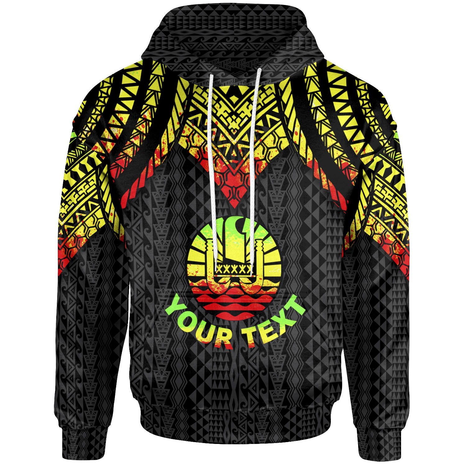 Tahiti Custom Hoodie Polynesian Armor Style Reagge Unisex Reagge - Polynesian Pride