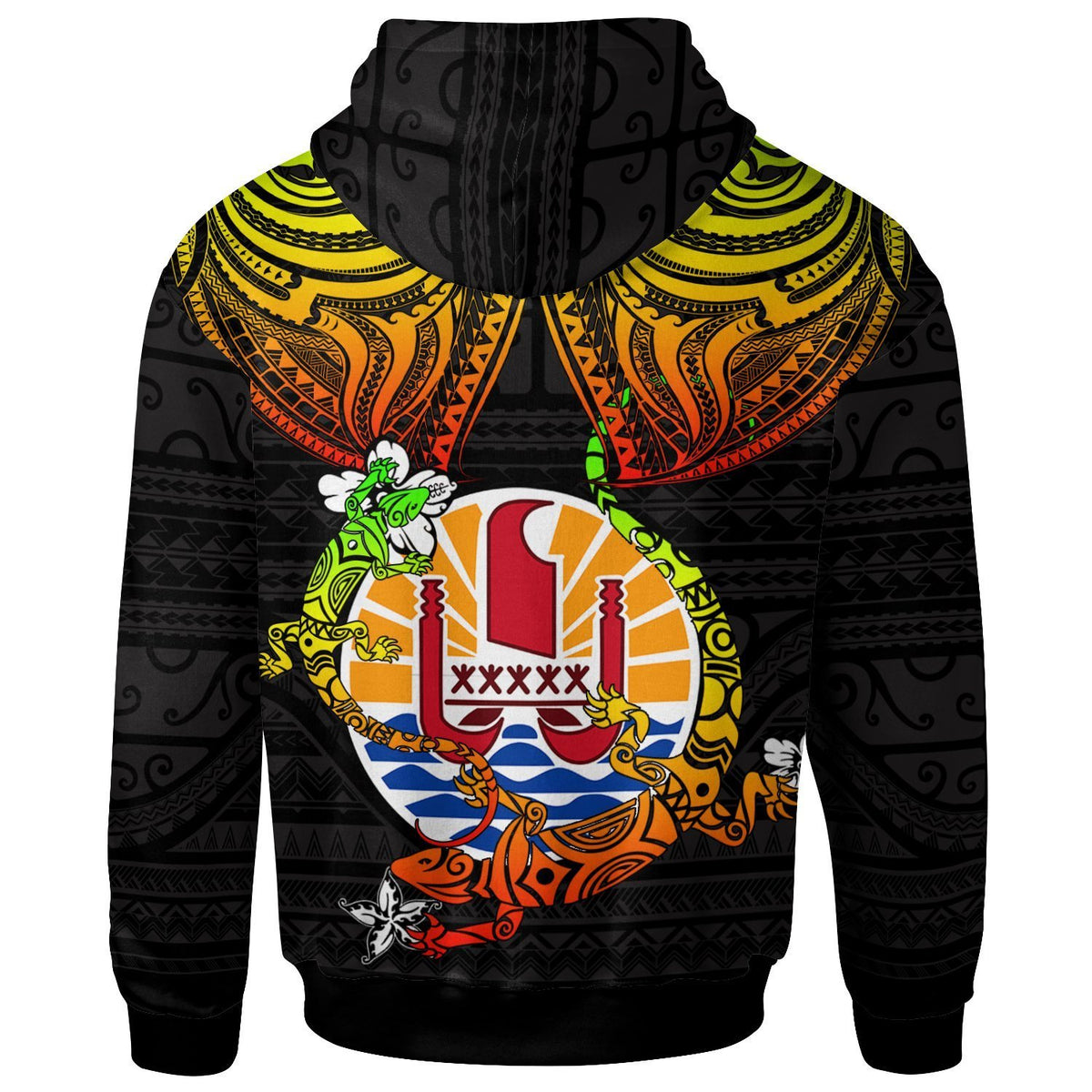 Tahiti Custom Hoodie Lizard Good Chest - Polynesian Pride