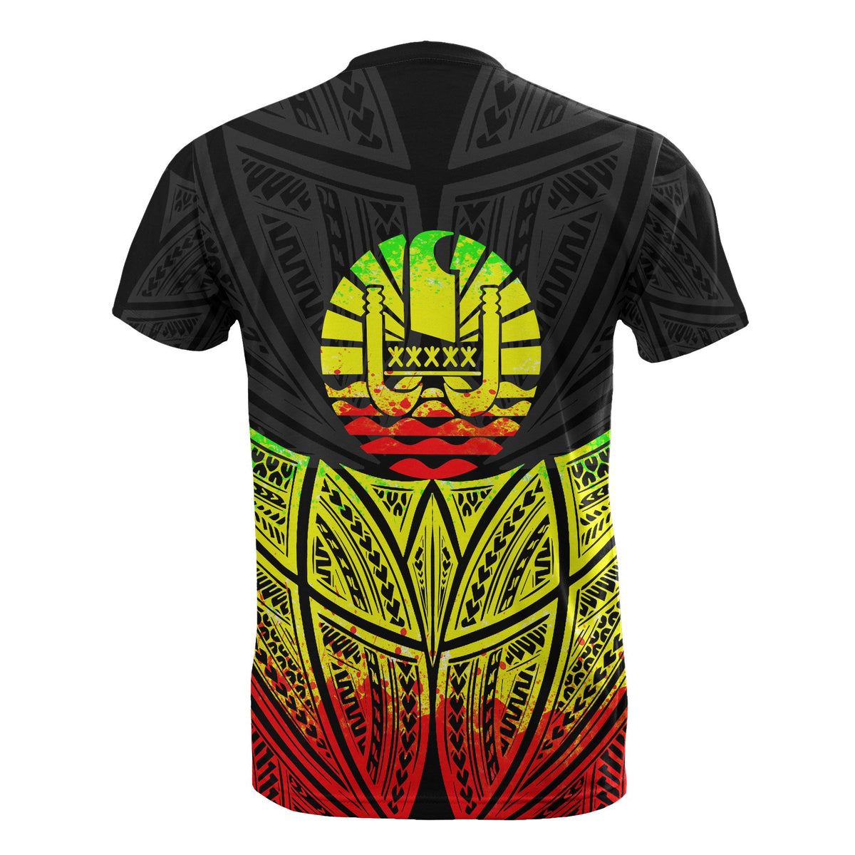 Tahiti Polynesian Custom T Shirt Reggae Pride Map and Seal - Polynesian Pride