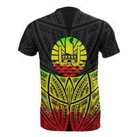 Tahiti Polynesian Custom T Shirt Reggae Pride Map and Seal - Polynesian Pride